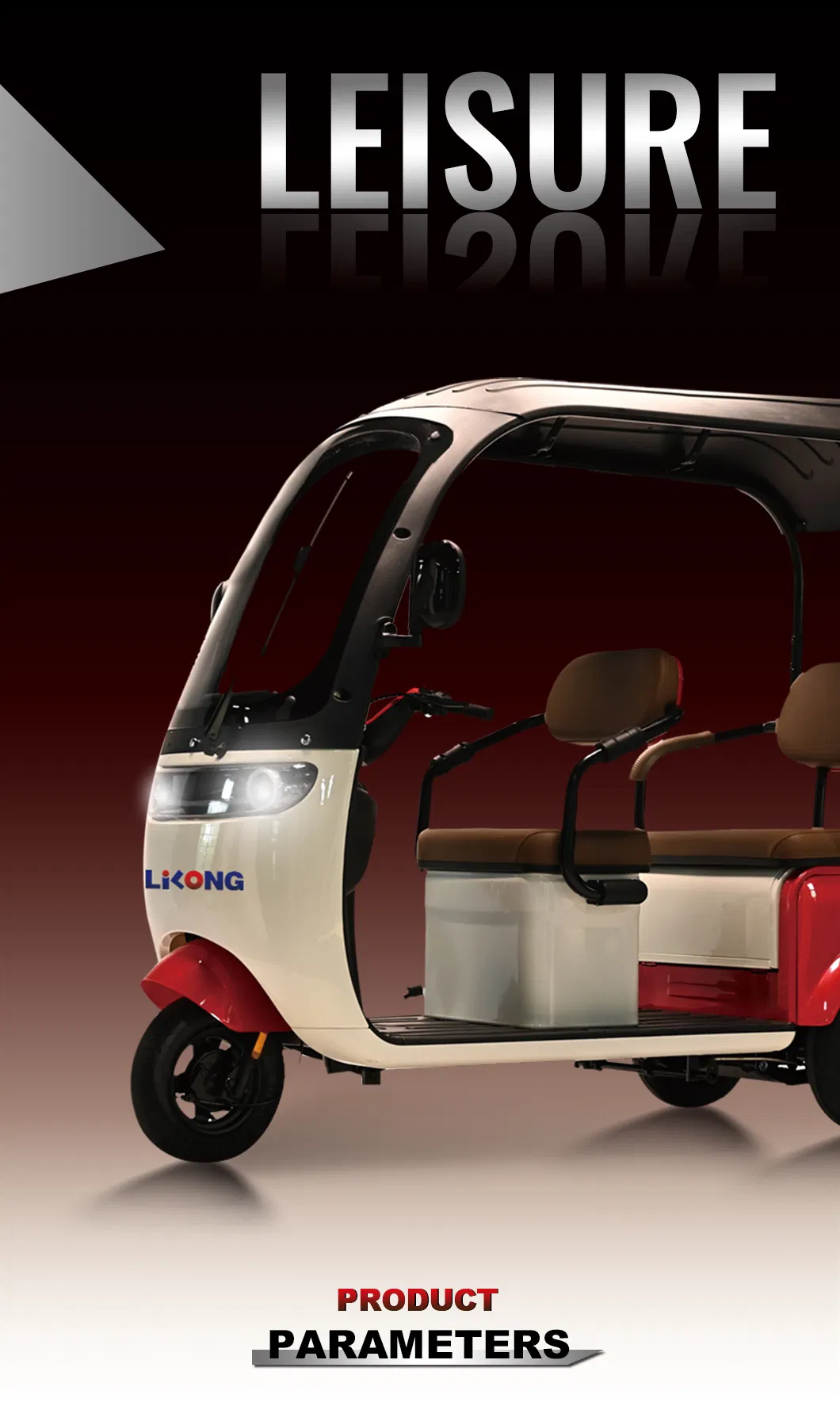 650W Scooter de movilidad eléctrica Vehículo de pasajeros eléctrico para ancianos