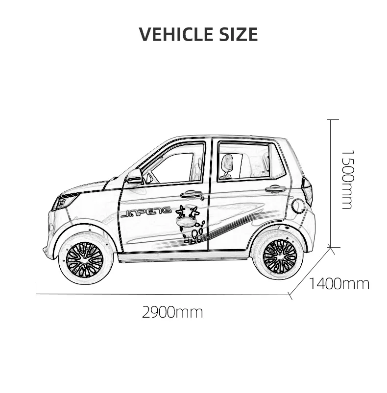 Diseño de coche de cuatro ruedas mini