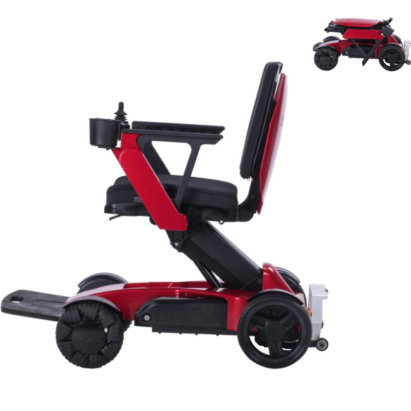 Vehículo de movilidad Eléctrica Omni Wheelchair para ancianos con asiento de altura ajustable, respaldo de ala 3D