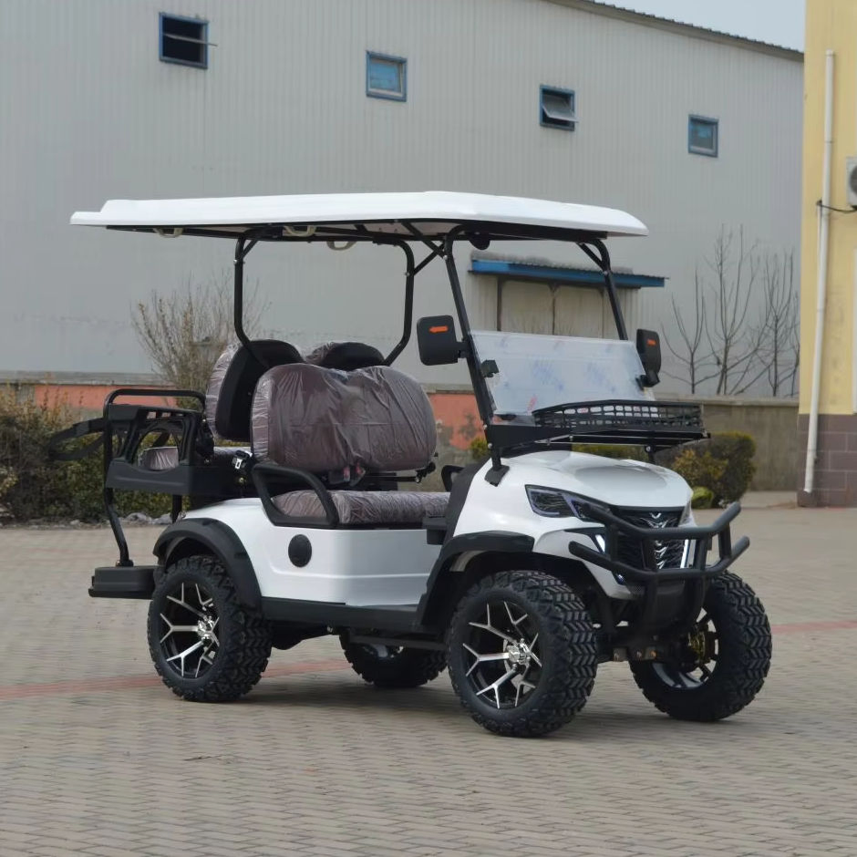 Carrito de golf eléctrico compacto 4 plazas buggy para uso personal o de alquiler coche de turismo