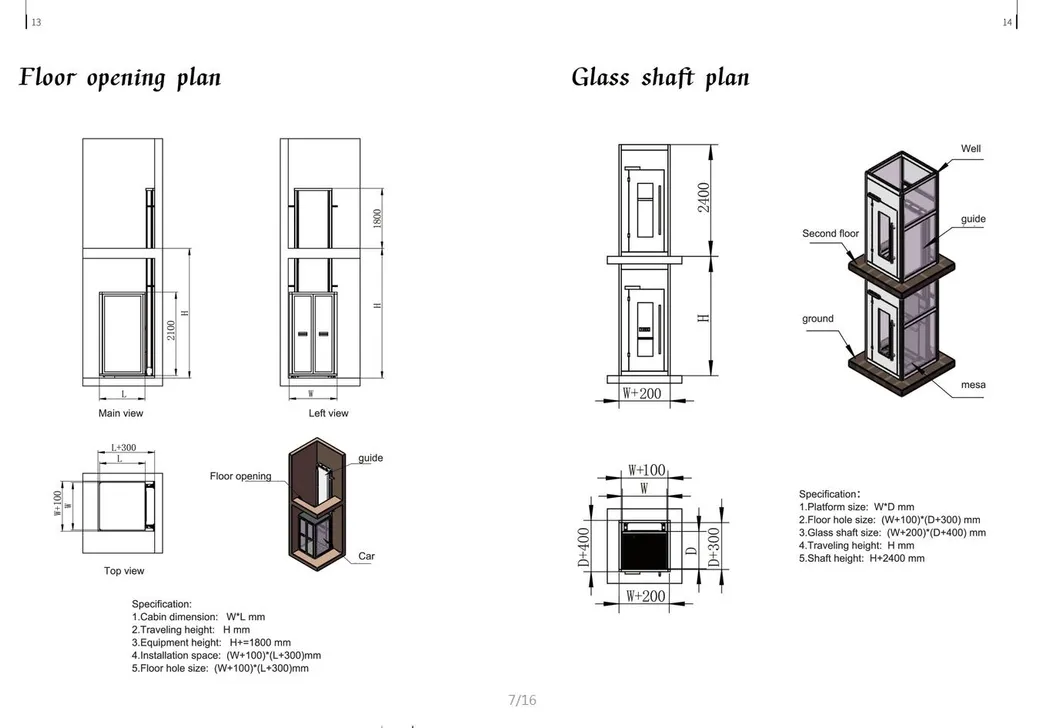 Elevador pequeño para hogar, plataforma para uso en villa, accesible para personas con discapacidad y de buena calidad