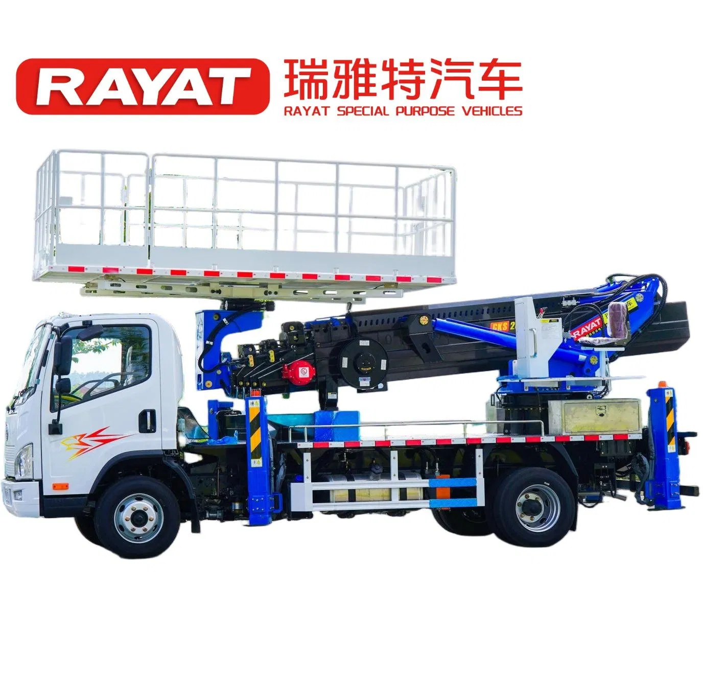 Fabricante chino Plataforma de rodillos giratorios FAW 23 Metro Plataforma de trabajo aéreo elevadora 800kg Capacidad elevador de brazo hidráulico con PTO neumático
