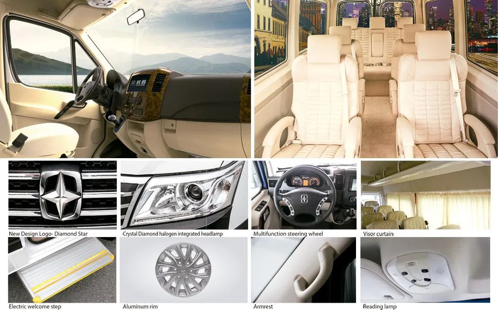 Nuevos autobuses comerciales en venta, conversión de furgoneta eléctrica E-Transit para pasajeros