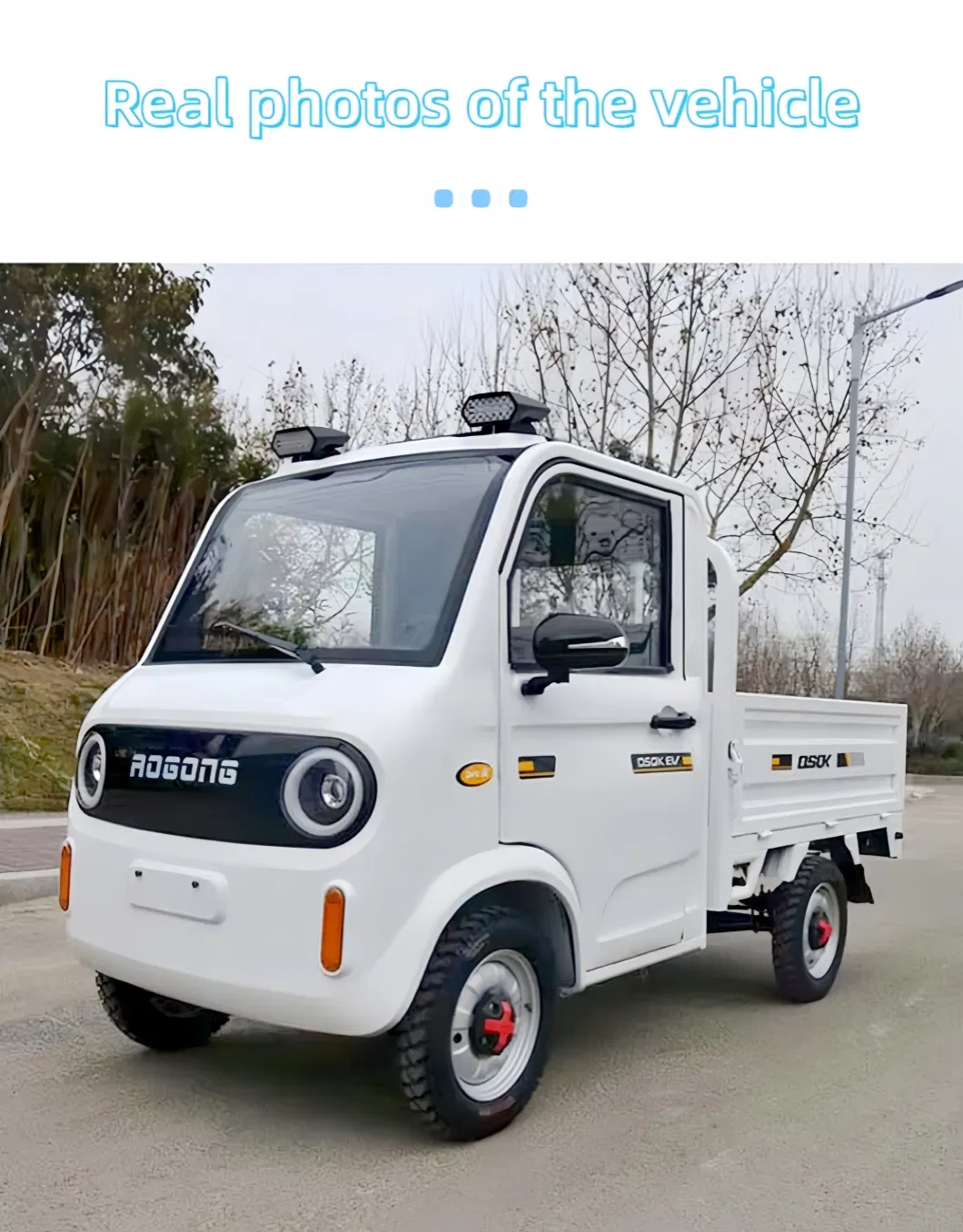 Vehículo Eléctrico Mini de Baja Velocidad 4 Ruedas Conducción Camioneta Pequeña Movilidad Doméstica con Cubo Volcador