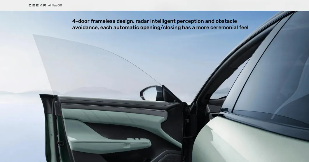 Zeekr 001 Control Preciso Volante a la Izquierda Usado Coche Eléctrico Autónomo EV
