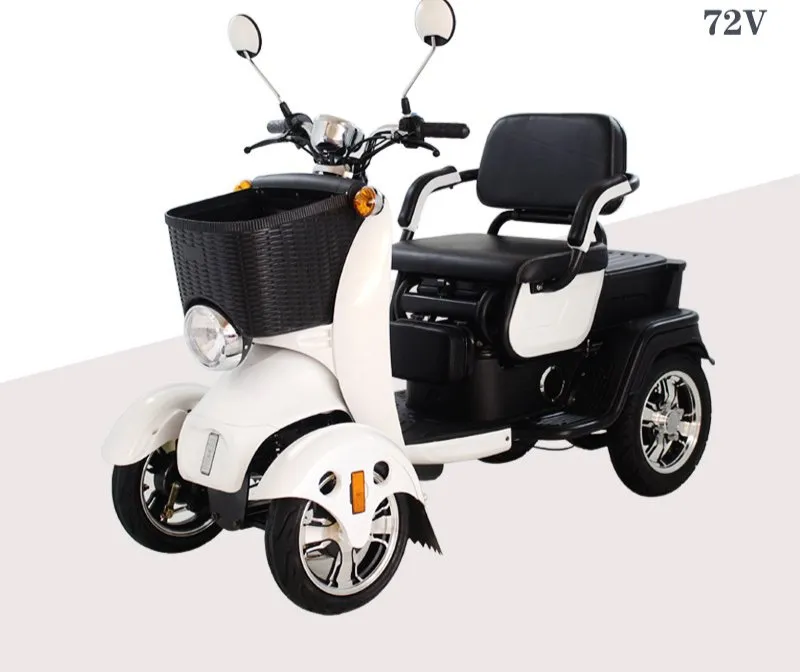 48V 500W Velocidad Baja Segura 4 Scooter Eléctrico para Ancianos con Ruedas Vehículo de Movilidad para Parque al Aire Libre