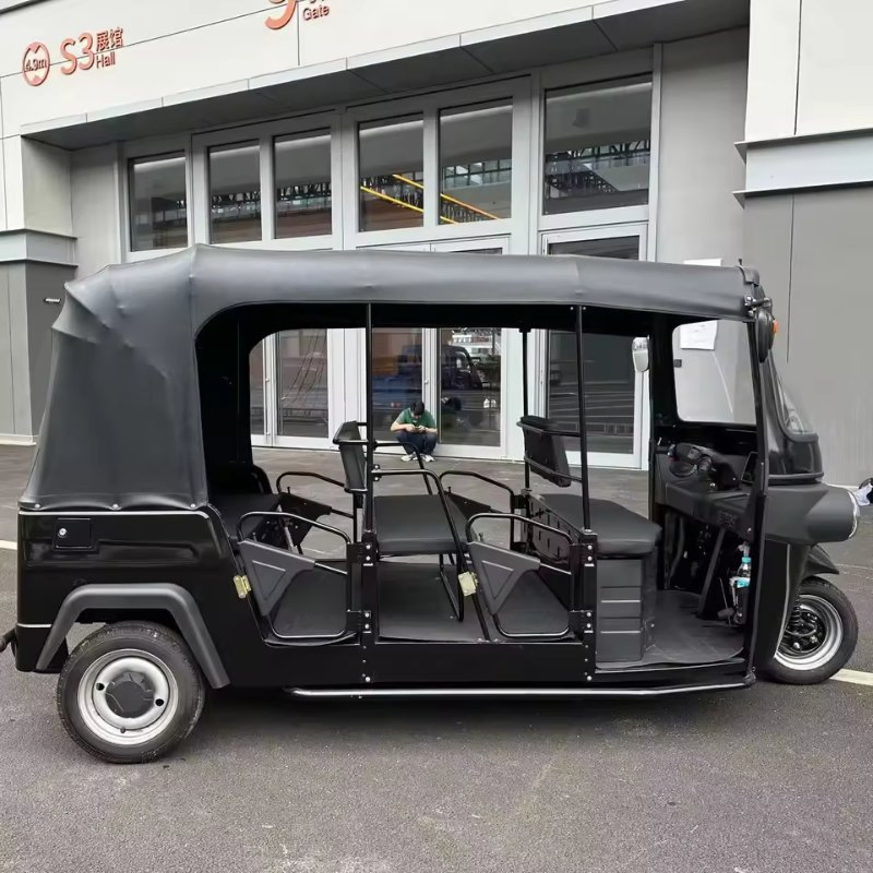 Tuktuk eléctrico comercial personalizado al por mayor 400kg capacidad de carga para turismo 70-90km autonomía de conducción triciclo eléctrico con carrocería cerrada