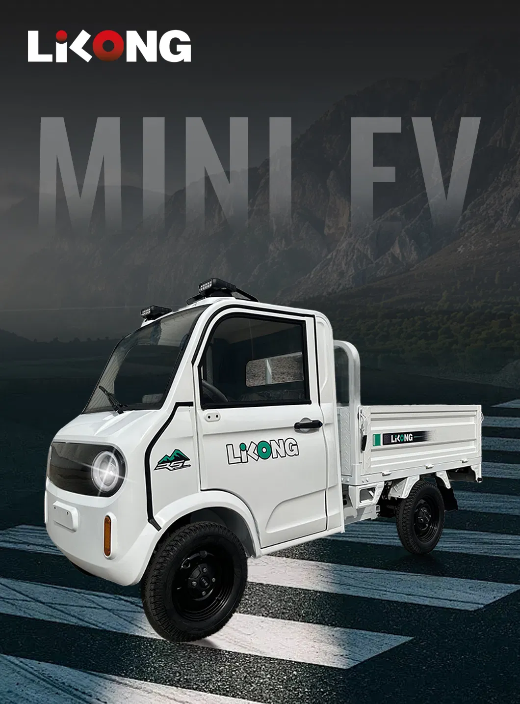 Camión de carga eléctrico mini, batería, coche eléctrico de cuatro ruedas