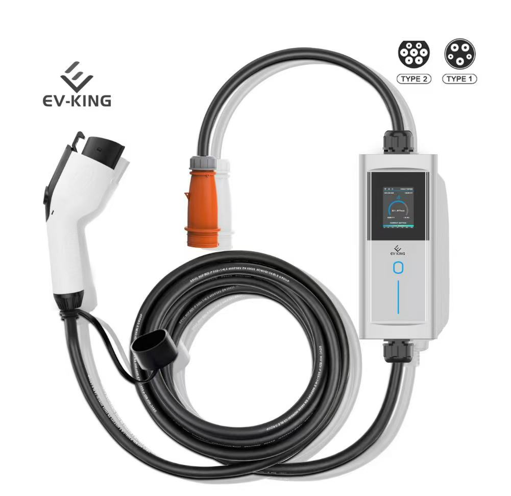 Cargador portátil de VE 7kw Tipo 2 Cargador de coche eléctrico para el hogar Cable de carga de vehículo eléctrico