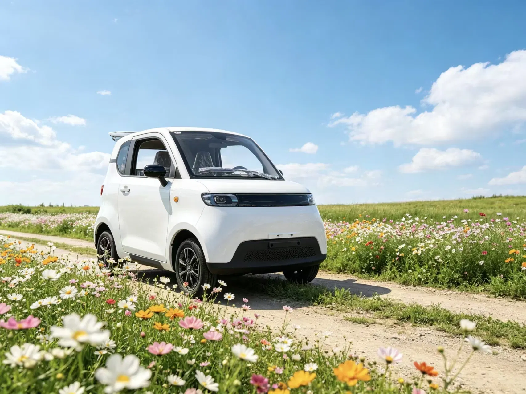 Scooter de movilidad eléctrica de cuatro ruedas, vehículo de baja velocidad completamente cerrado