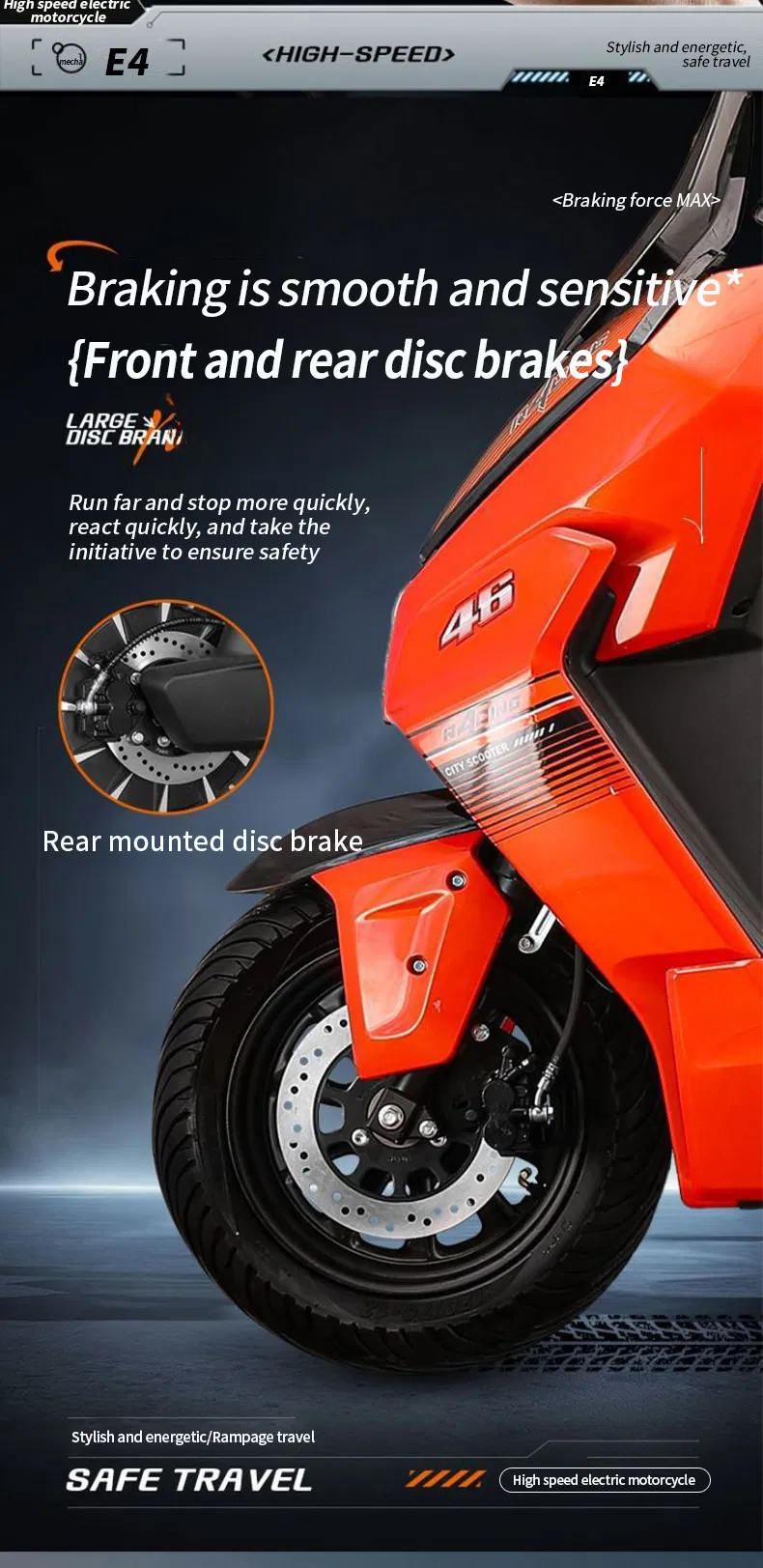 Motocicleta Eléctrica de Alta Eficiencia 72V para Flota de Entrega Urbana