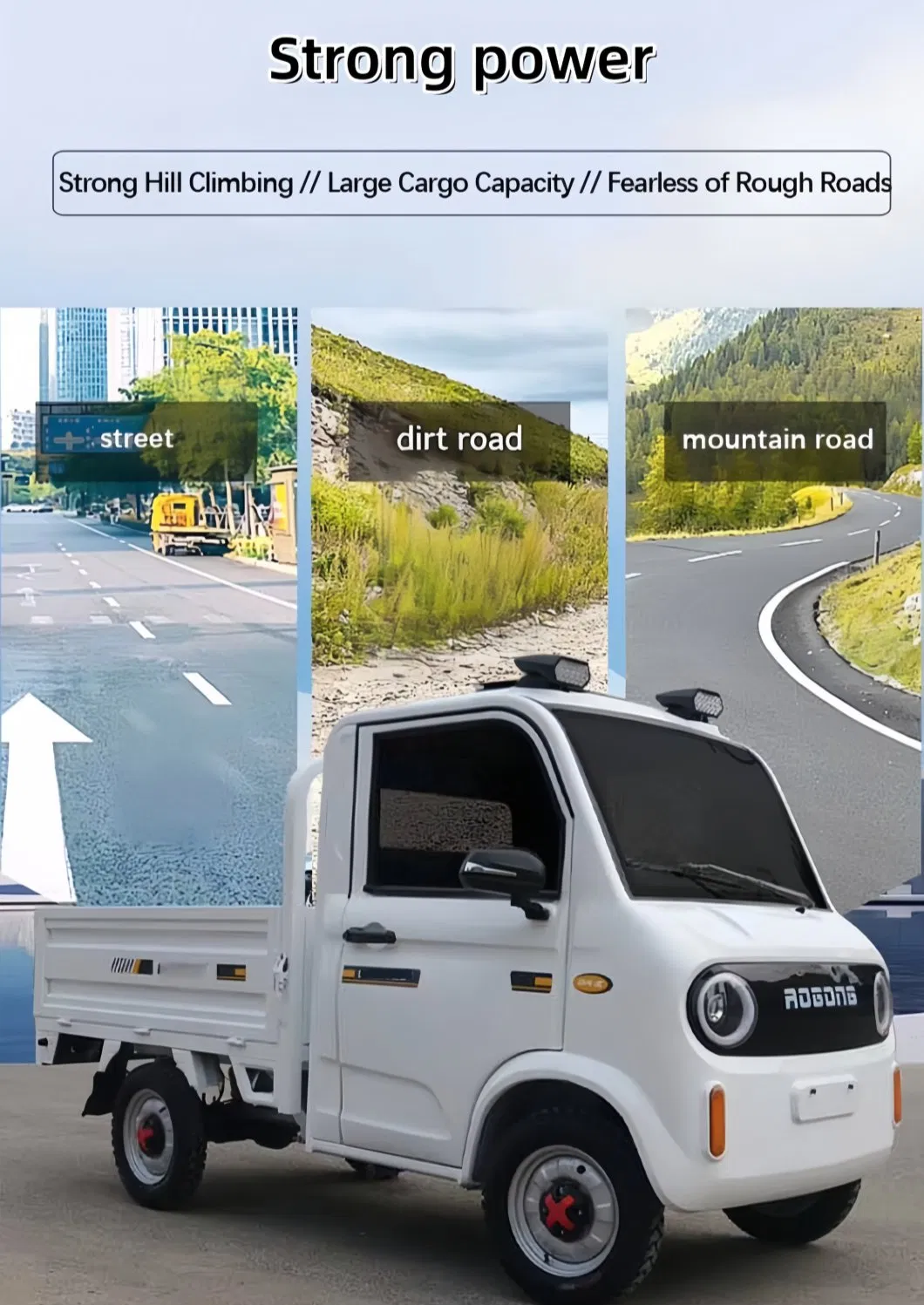 Vehículo Eléctrico Mini de Baja Velocidad 4 Ruedas Conducción Camioneta Pequeña Movilidad Doméstica con Cubo Volcador