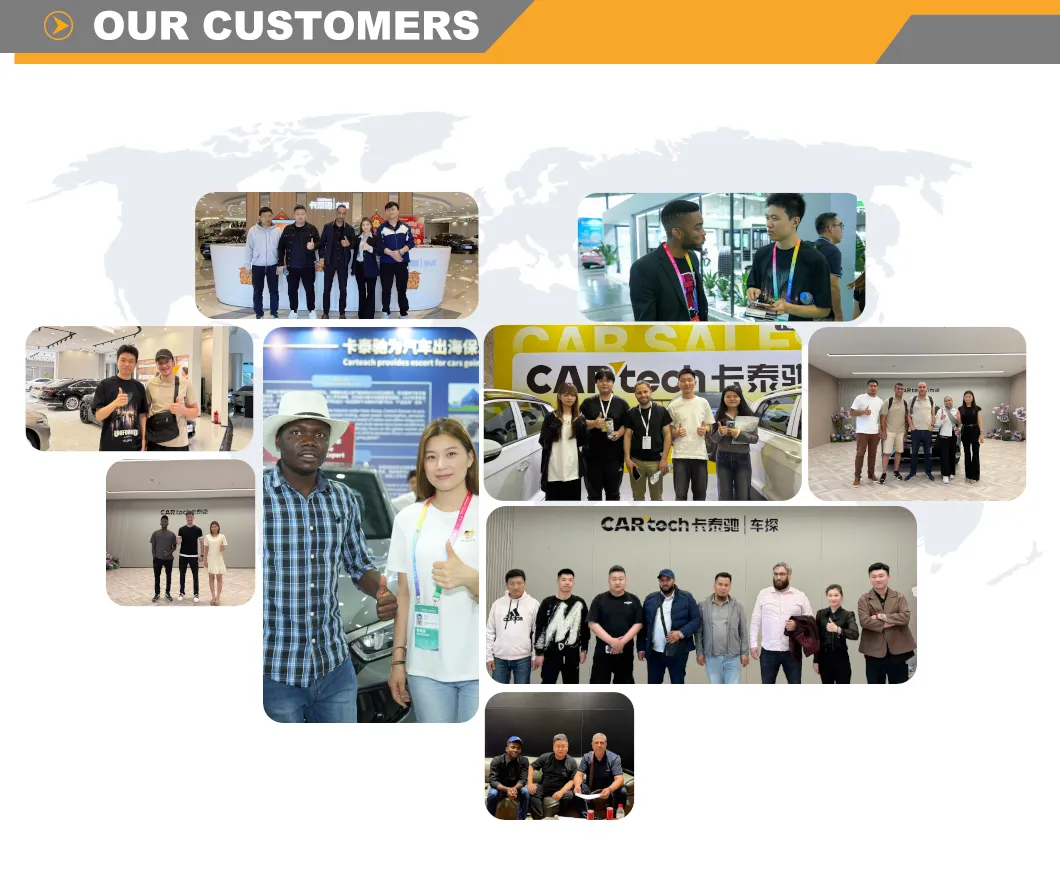 Fotografías con clientes del extranjero