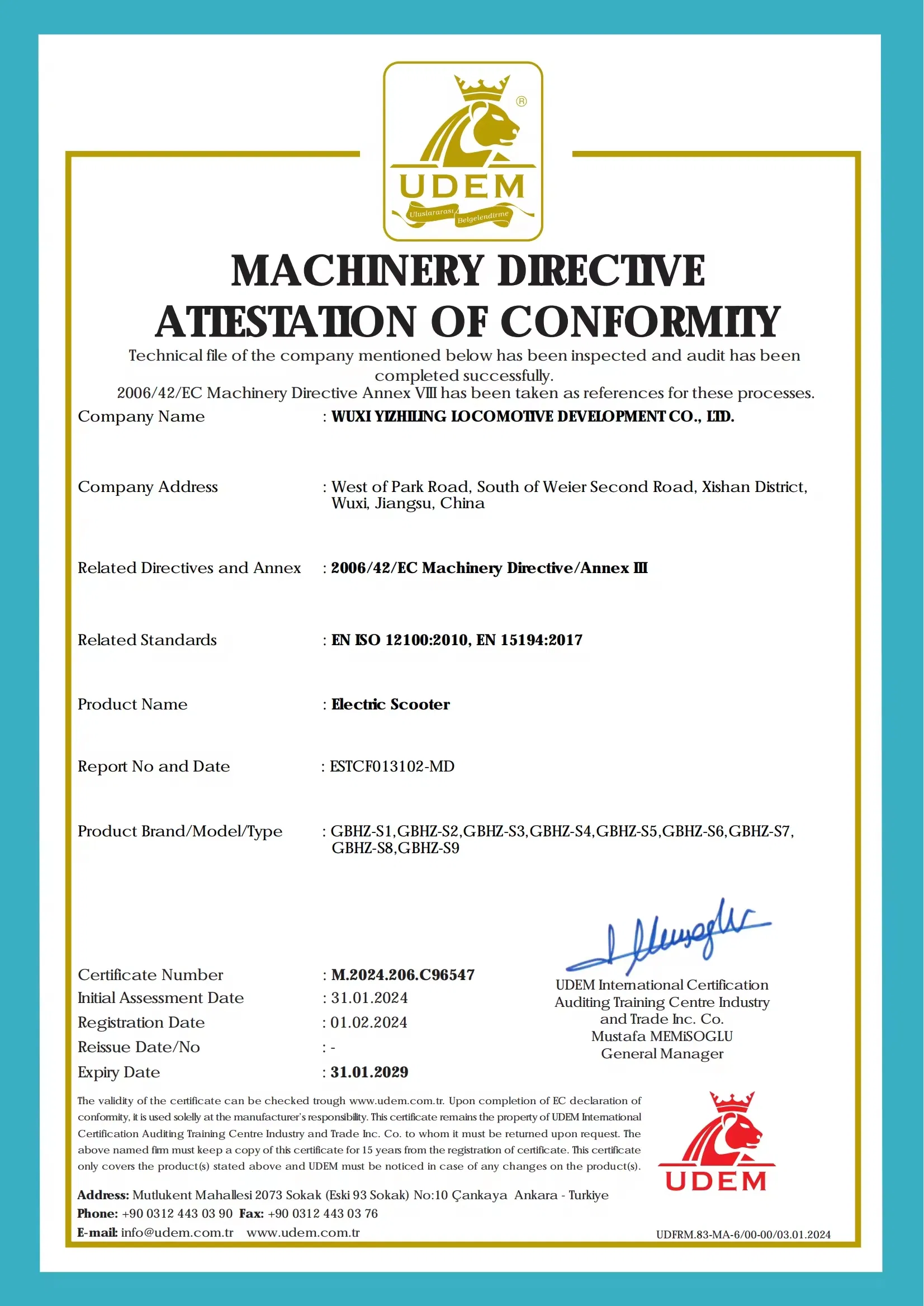 Certificado CE