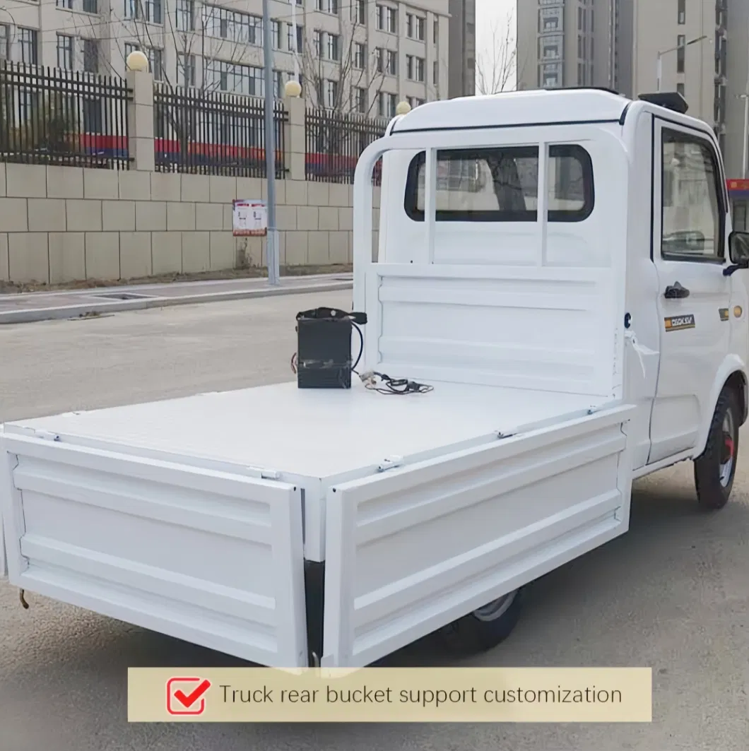 Vehículo Eléctrico Mini de Baja Velocidad 4 Ruedas Conducción Camioneta Pequeña Movilidad Doméstica con Cubo Volcador