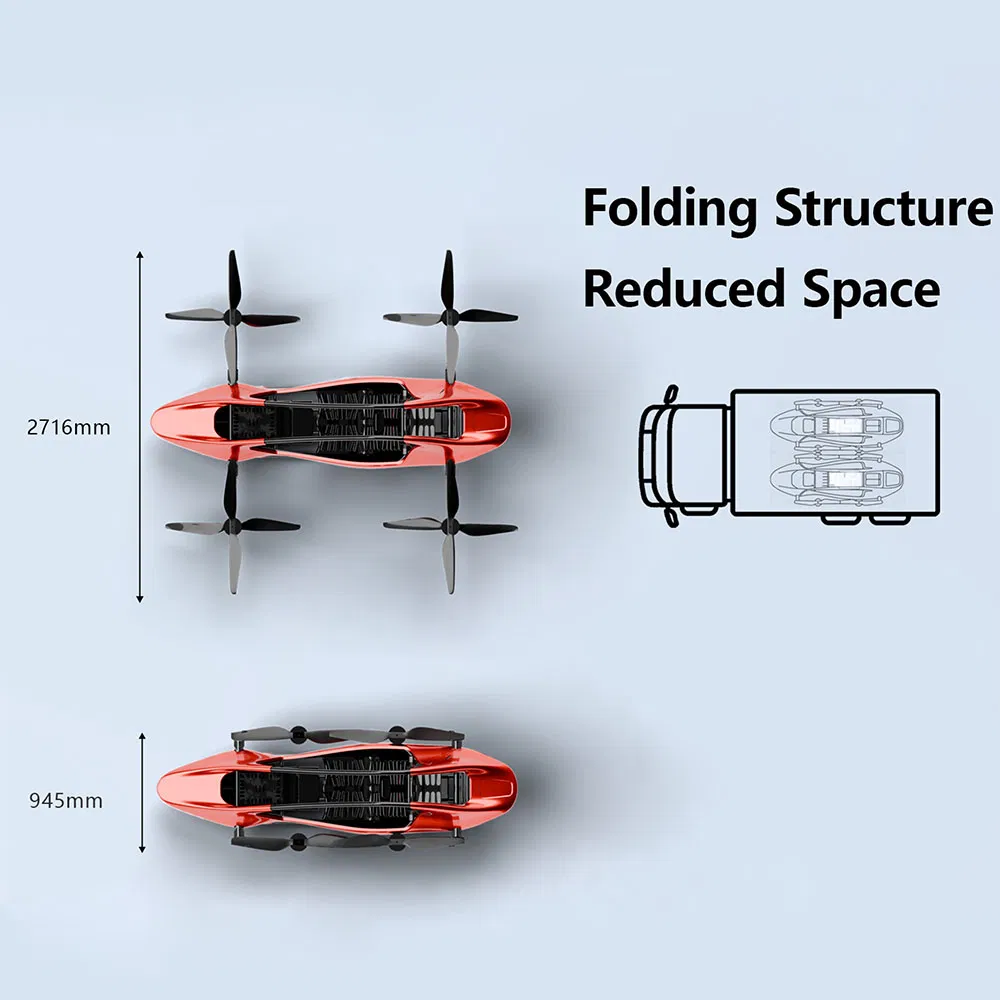 Vehículo volador eVTOL ultra ligero aeronave eléctrica Flycar para movilidad aérea urbana