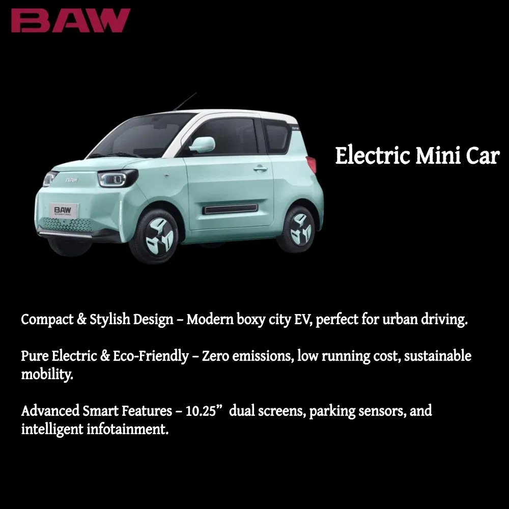 BAW Mini Coche Premium EV-4-Seater Vehículo Eléctrico de Ciudad