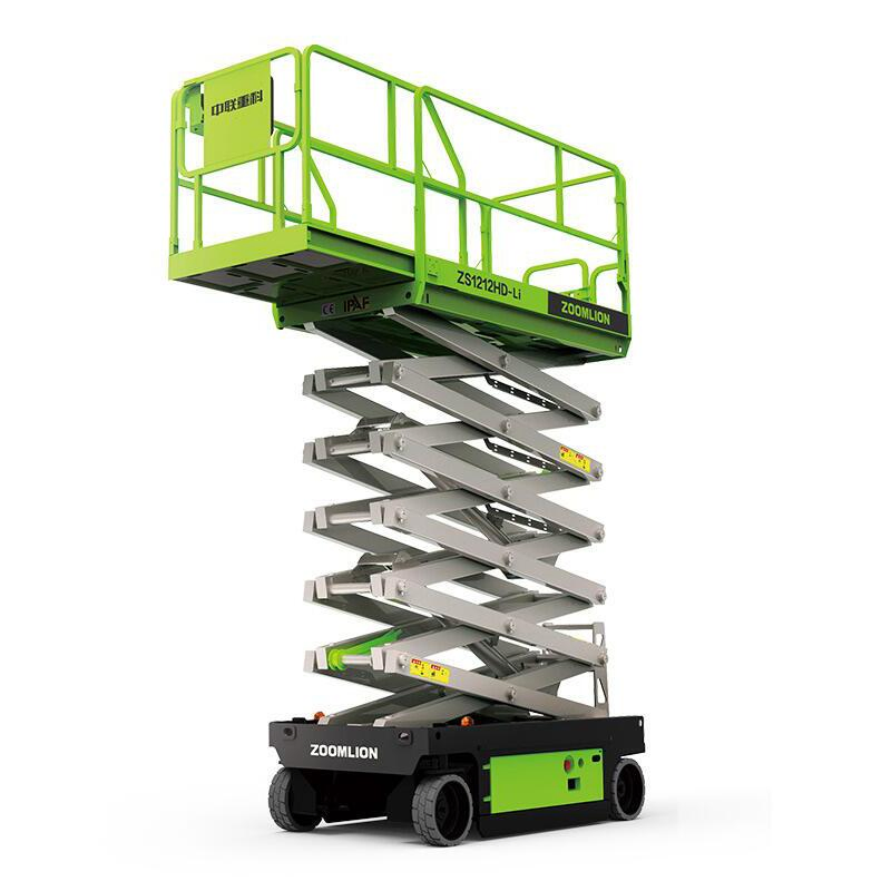 Plataforma de trabajo aérea de elevador de tijera hidráulico eléctrico Zoomlion Zs1212HD-Li 13.8m