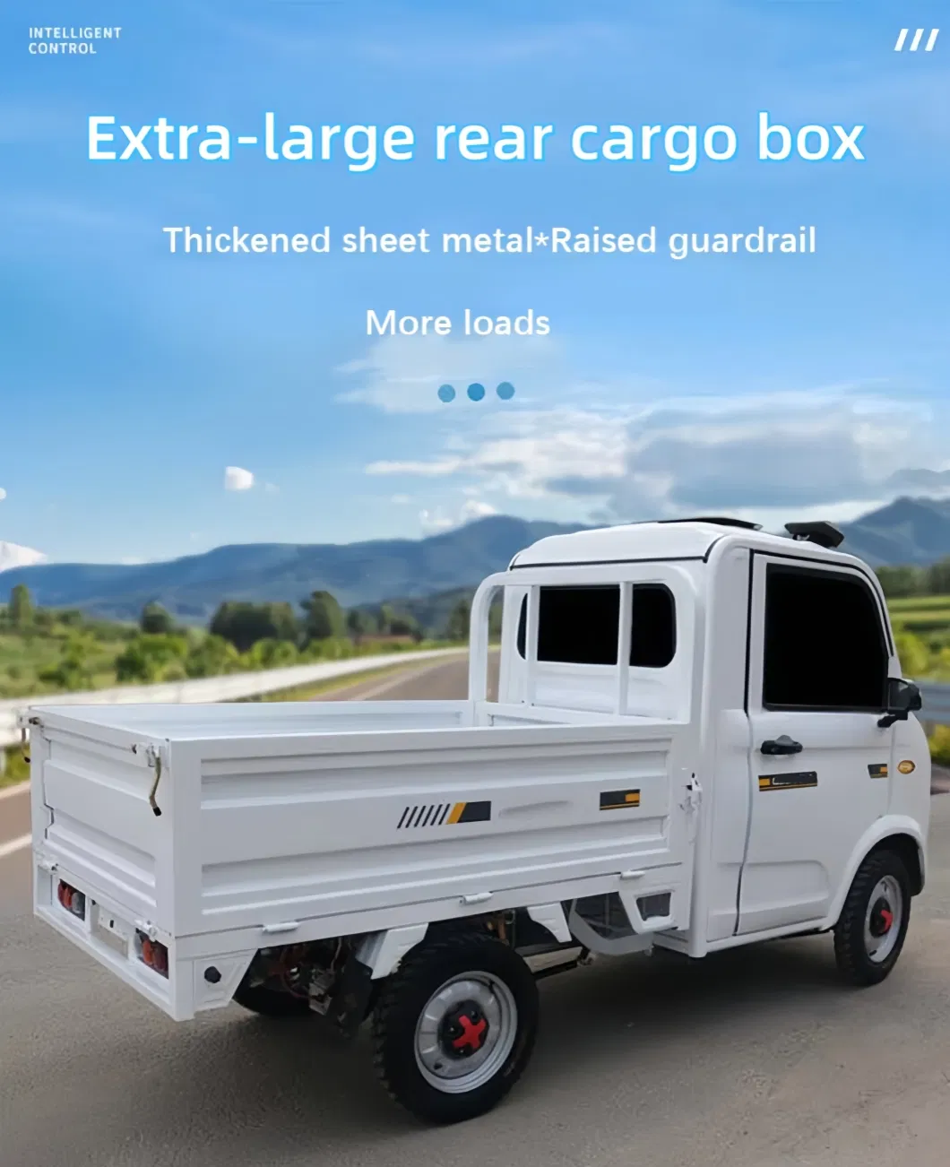 Vehículo Eléctrico Mini de Baja Velocidad 4 Ruedas Conducción Camioneta Pequeña Movilidad Doméstica con Cubo Volcador
