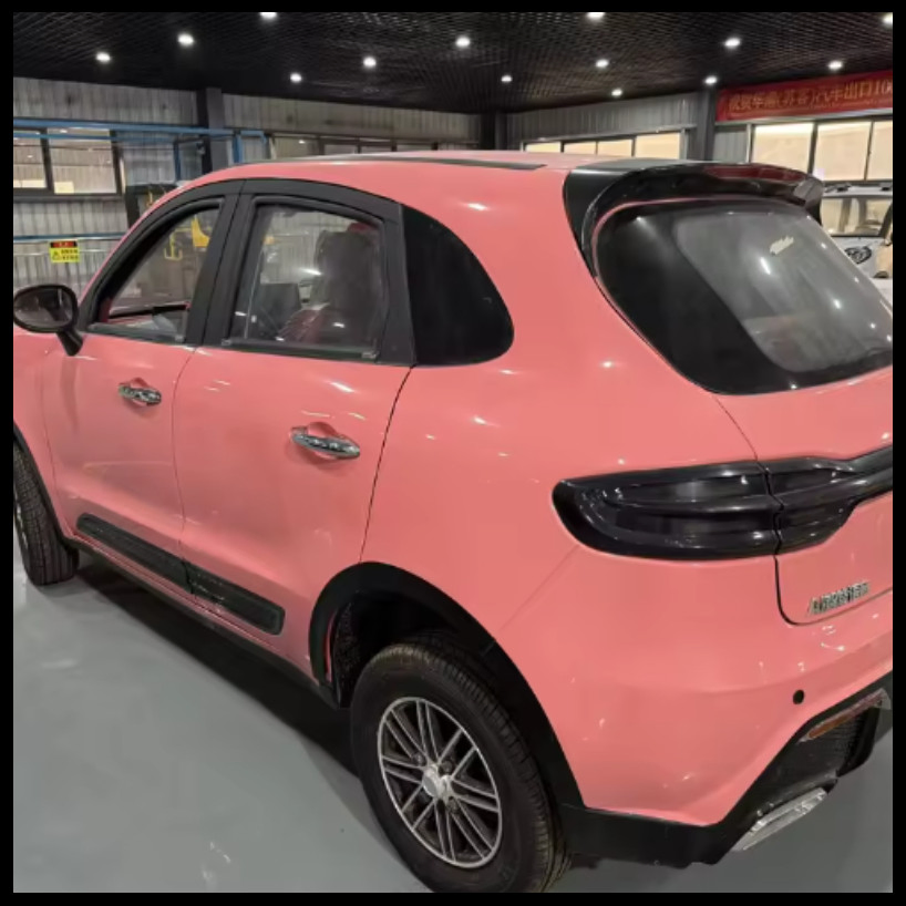 2026 Nuevo Coche Eléctrico de Baja Velocidad Estilo Por Sche Rosa 4 Puertas 4 Asientos Mini EV Vehículo Commuter para Adultos de Hogar Batería de Litio Opcional Aire Acondicionado