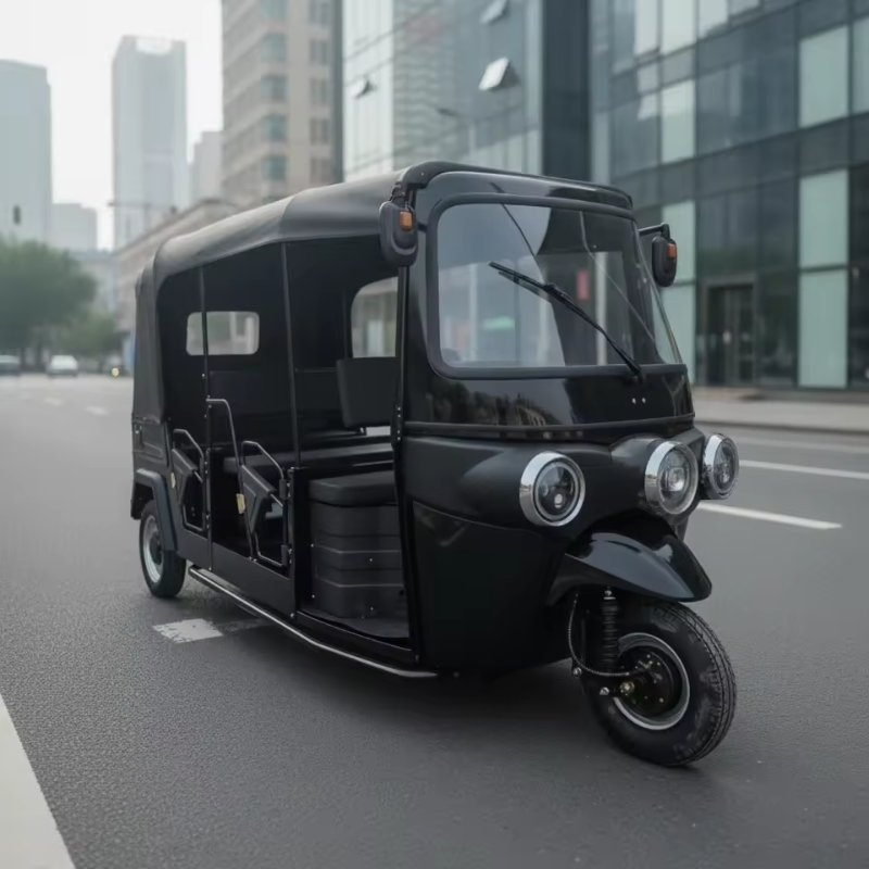 Tuktuk eléctrico comercial personalizado al por mayor 400kg capacidad de carga para turismo 70-90km autonomía de conducción triciclo eléctrico con carrocería cerrada