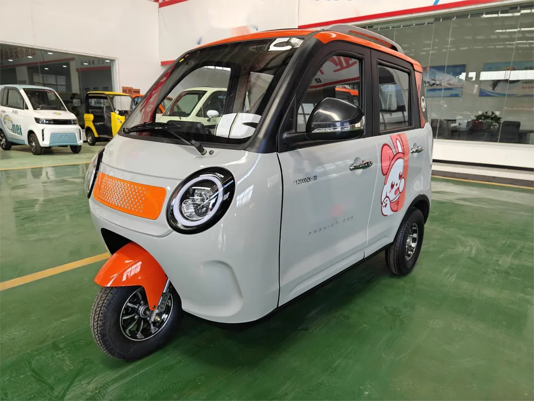 Fotos detalladas del coche eléctrico de tres ruedas