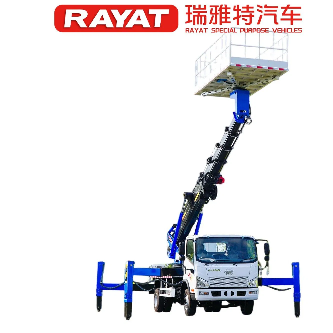 Fabricante chino Plataforma de rodillos giratorios FAW 23 Metro Plataforma de trabajo aéreo elevadora 800kg Capacidad elevador de brazo hidráulico con PTO neumático