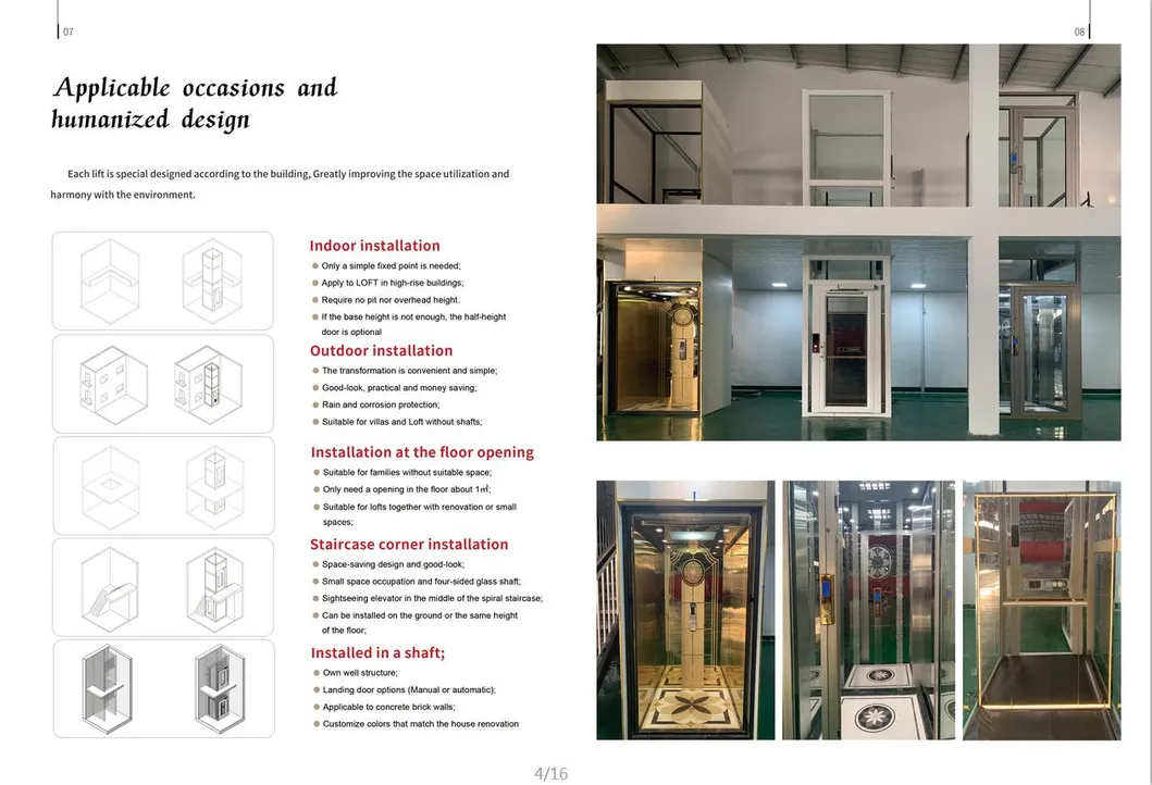 Elevador pequeño para hogar, plataforma para uso en villa, accesible para personas con discapacidad y de buena calidad