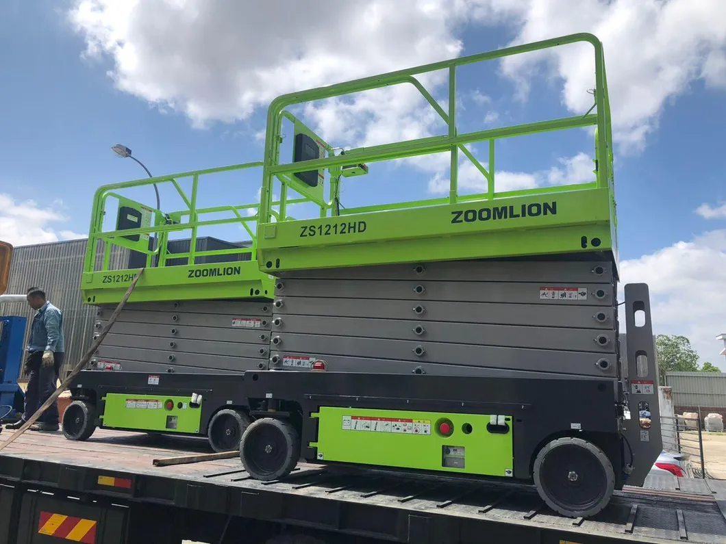 Plataforma de trabajo aérea de elevador de tijera hidráulico eléctrico Zs1212HD-Li 13.8m