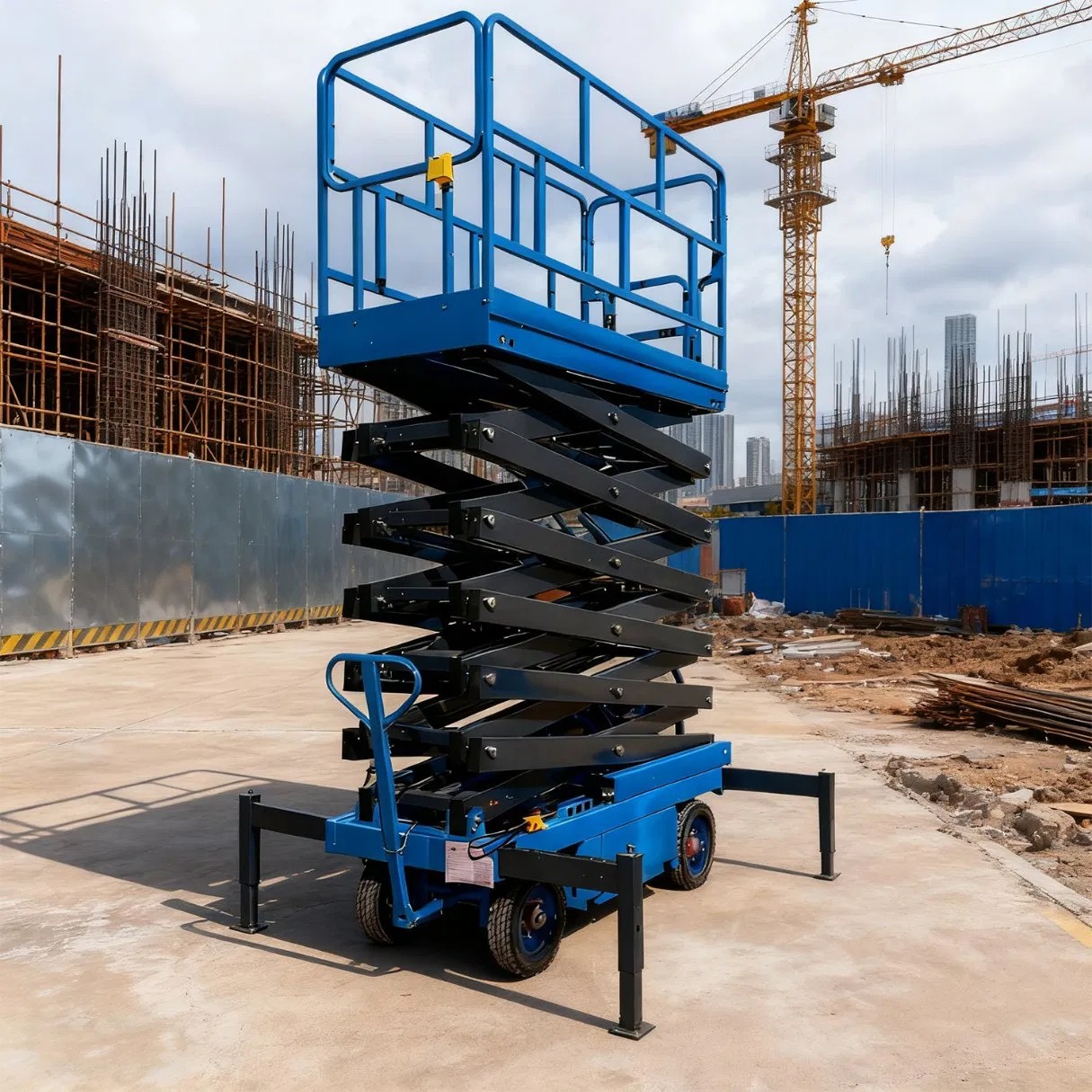 Elevador de tijera eléctrico móvil, plataforma elevadora de tijera para construcción