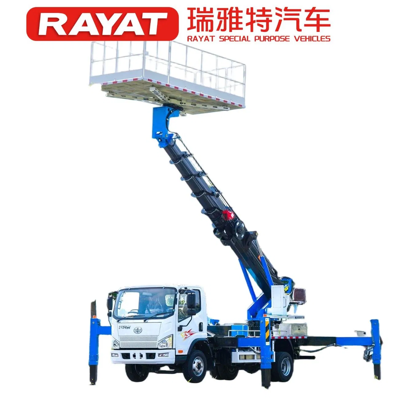 Fabricante chino Plataforma de rodillos giratorios FAW 23 Metro Plataforma de trabajo aéreo elevadora 800kg Capacidad elevador de brazo hidráulico con PTO neumático