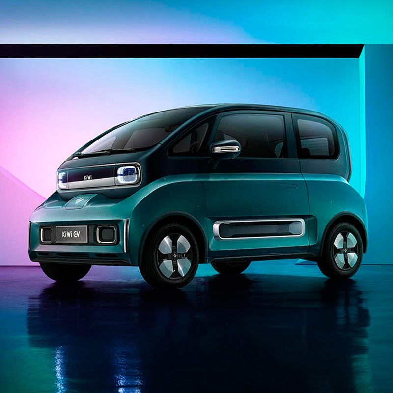 Wuling Baojun Kiwi 2 Puerta 4 Asientos Coche de Nueva Energía Alta Velocidad 1500W Coches Eléctricos Mini EV Coche Vehículo de Movilidad Pequeña