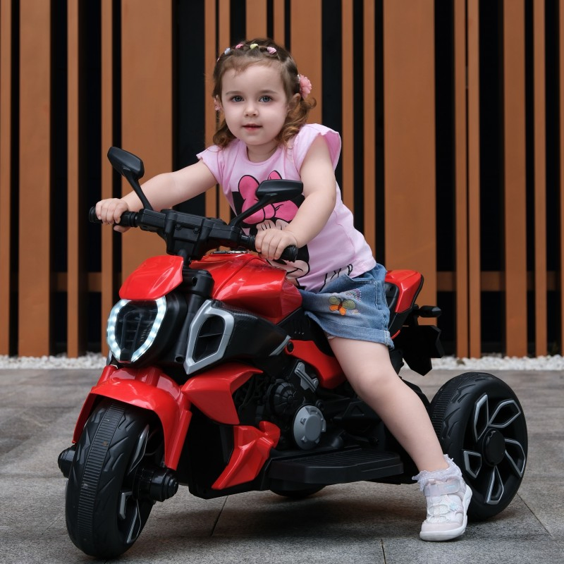 Coche eléctrico autónomo para bebés con música y luces, de tres ruedas para niños Motorcycle/380