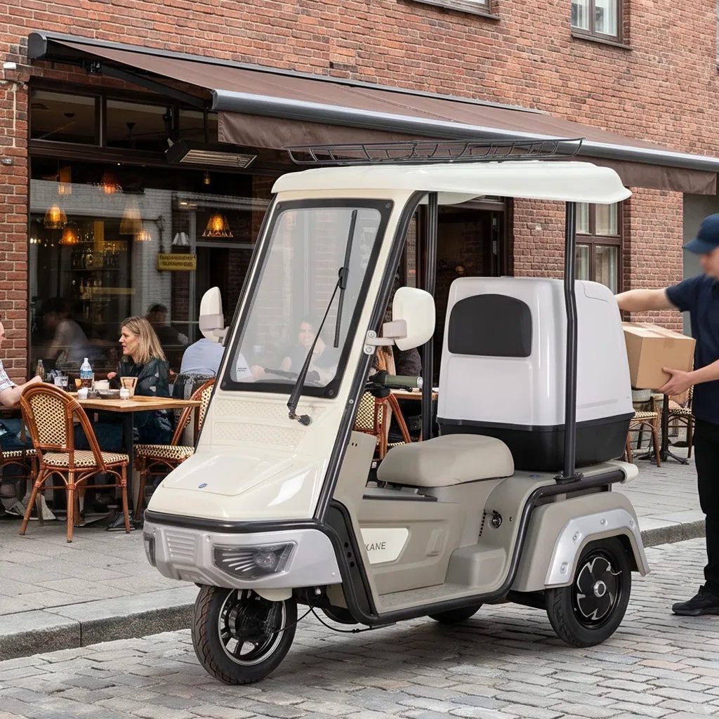 Versatile Electric Delivery Vehicle with Insulated Cargo Storage System