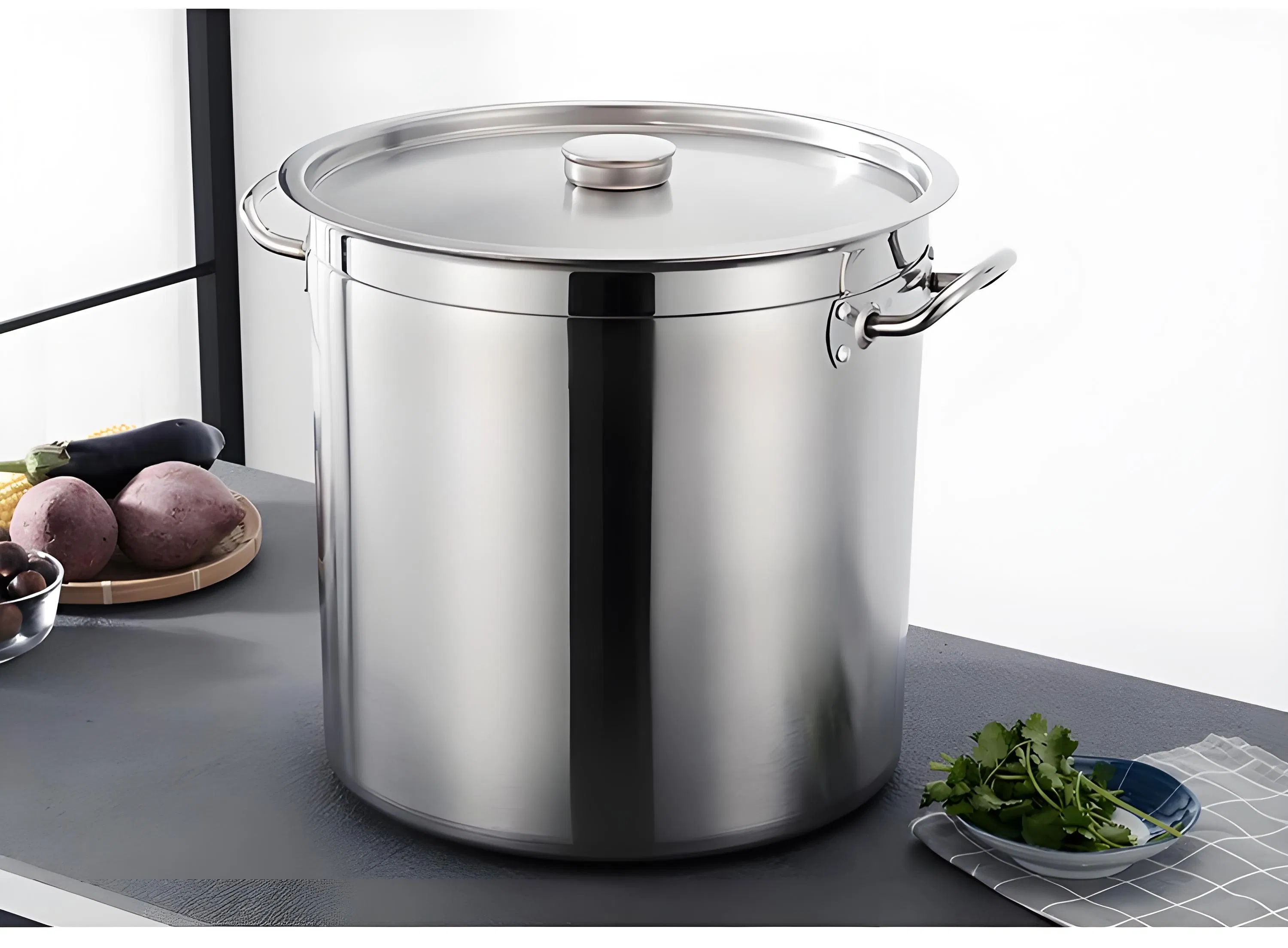 Heavy-Duty Versatile Durable Multi-Use Stainless Steel Stock Pot for Boiling and Stewing Foods