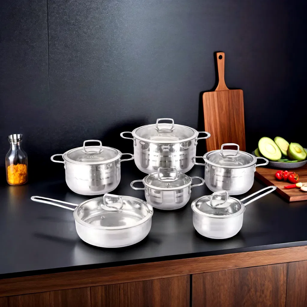 Wholesale Cooking Pots Saucepan Stainless Steel Kitchen Cookware Set with Induction Bottom