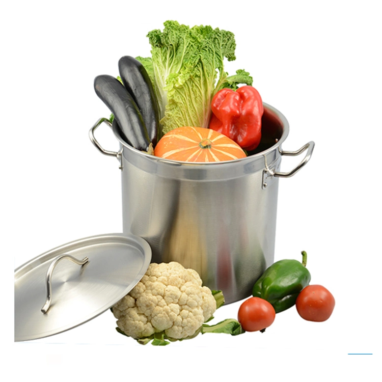 Stainless Steel Cookware Cooking Food Stockpot Steamer Induction Stock Pot with Sand Sandwich Bottom