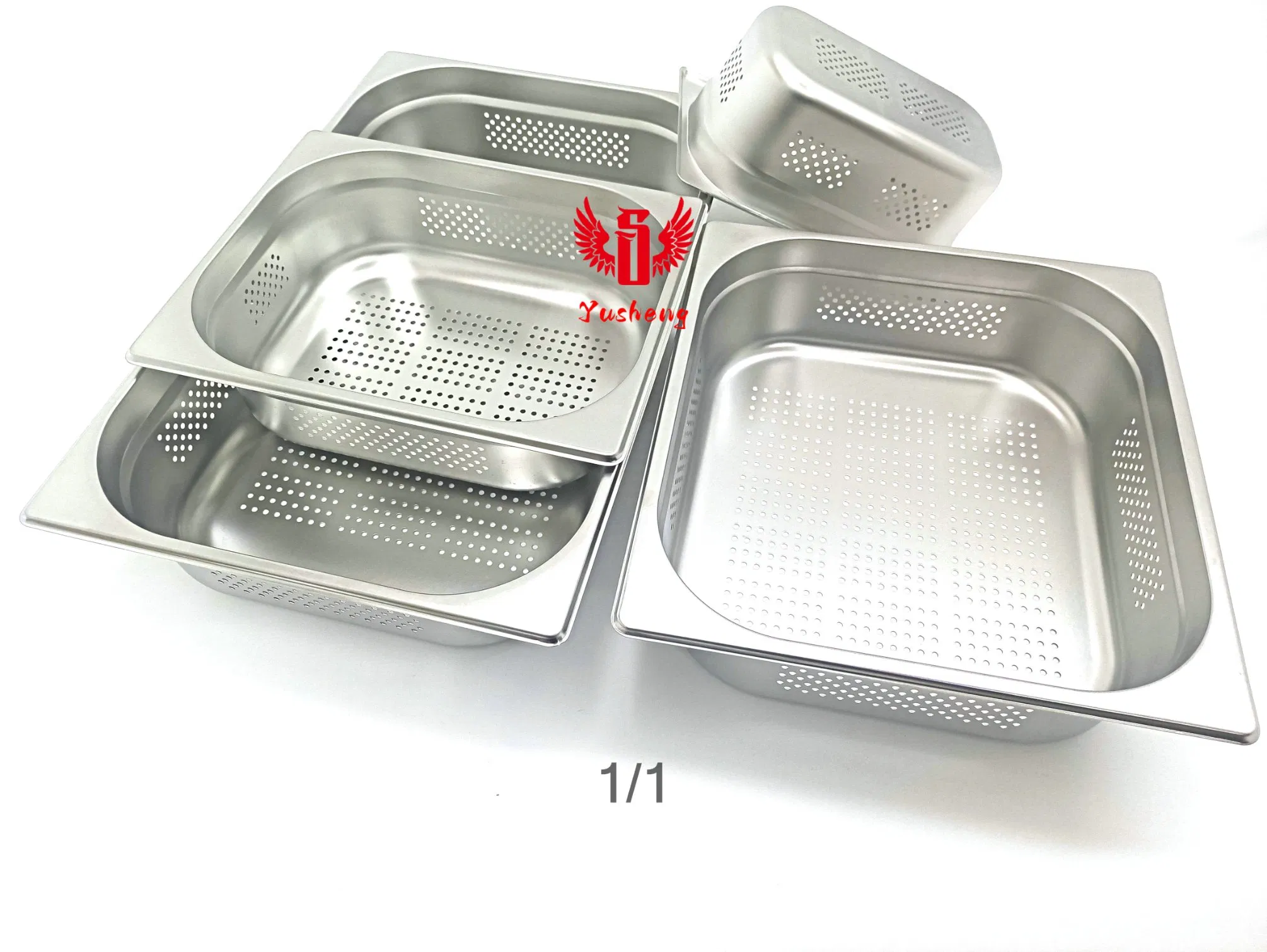 Stainless Steel Gn Pan 1/1*100mm Thickness0.7mm Euro Style Perforated Food Pan