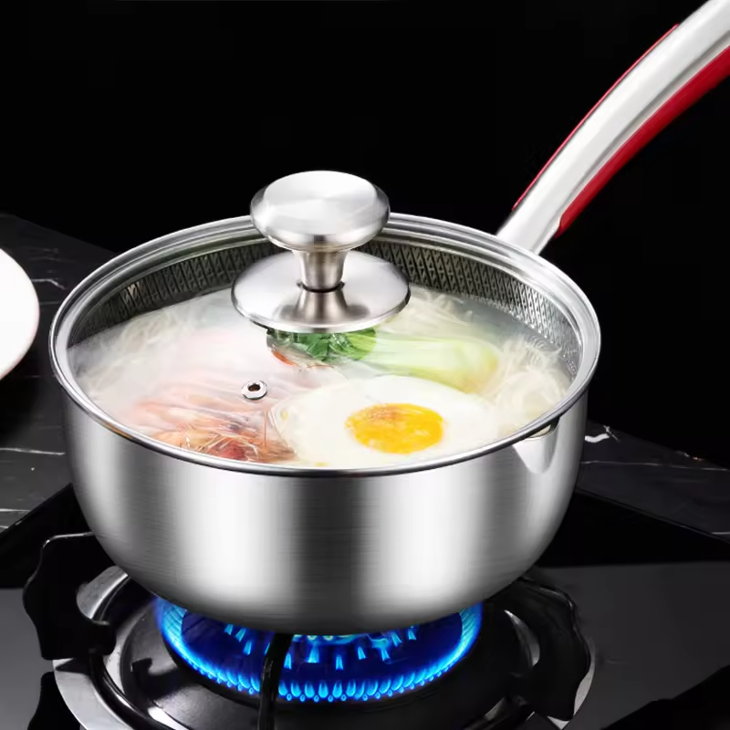 Customized 316 Stainless Steel Multifunctional Wok Pan Non-Stick Snow Pan and Honeycomb Fryer Modern Design Milk Pan Cookware