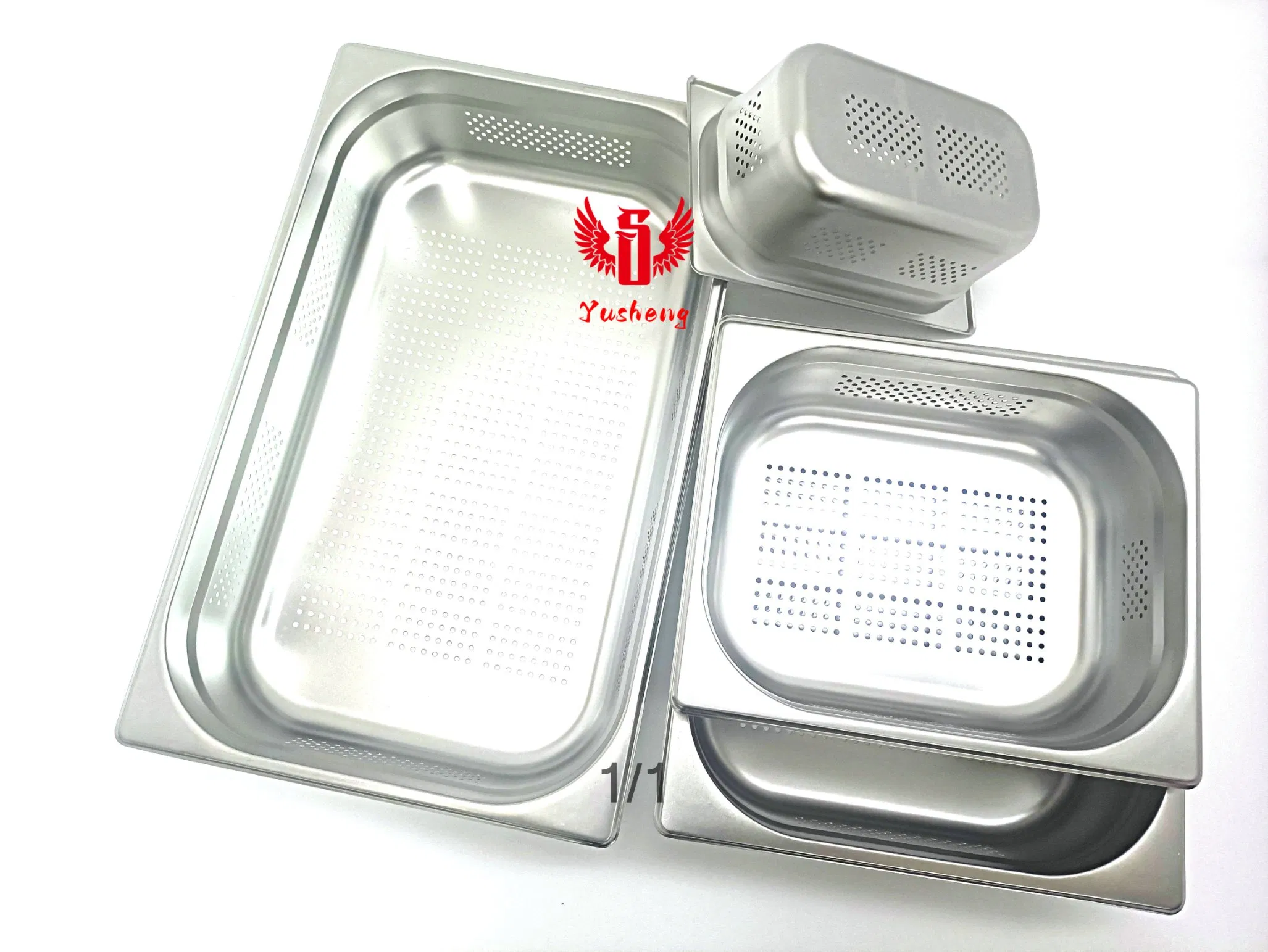 Stainless Steel Gn Pan 1/1*100mm Thickness0.7mm Euro Style Perforated Food Pan