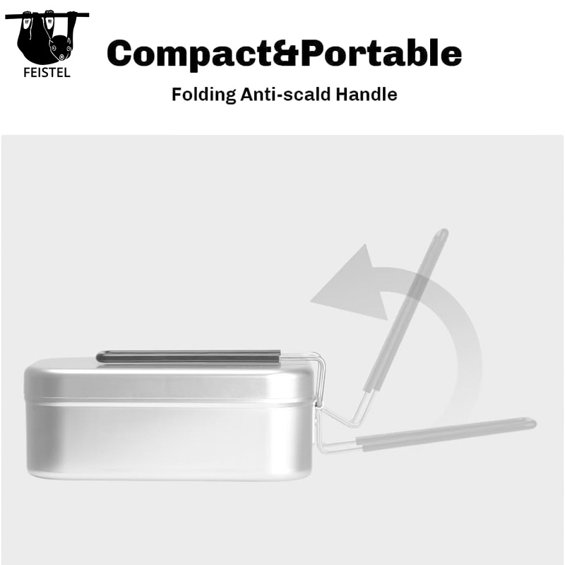 Custom Logo Lightweight Portable Aluminum Folding Lunch Box for Outdoor Cookware Adventures
