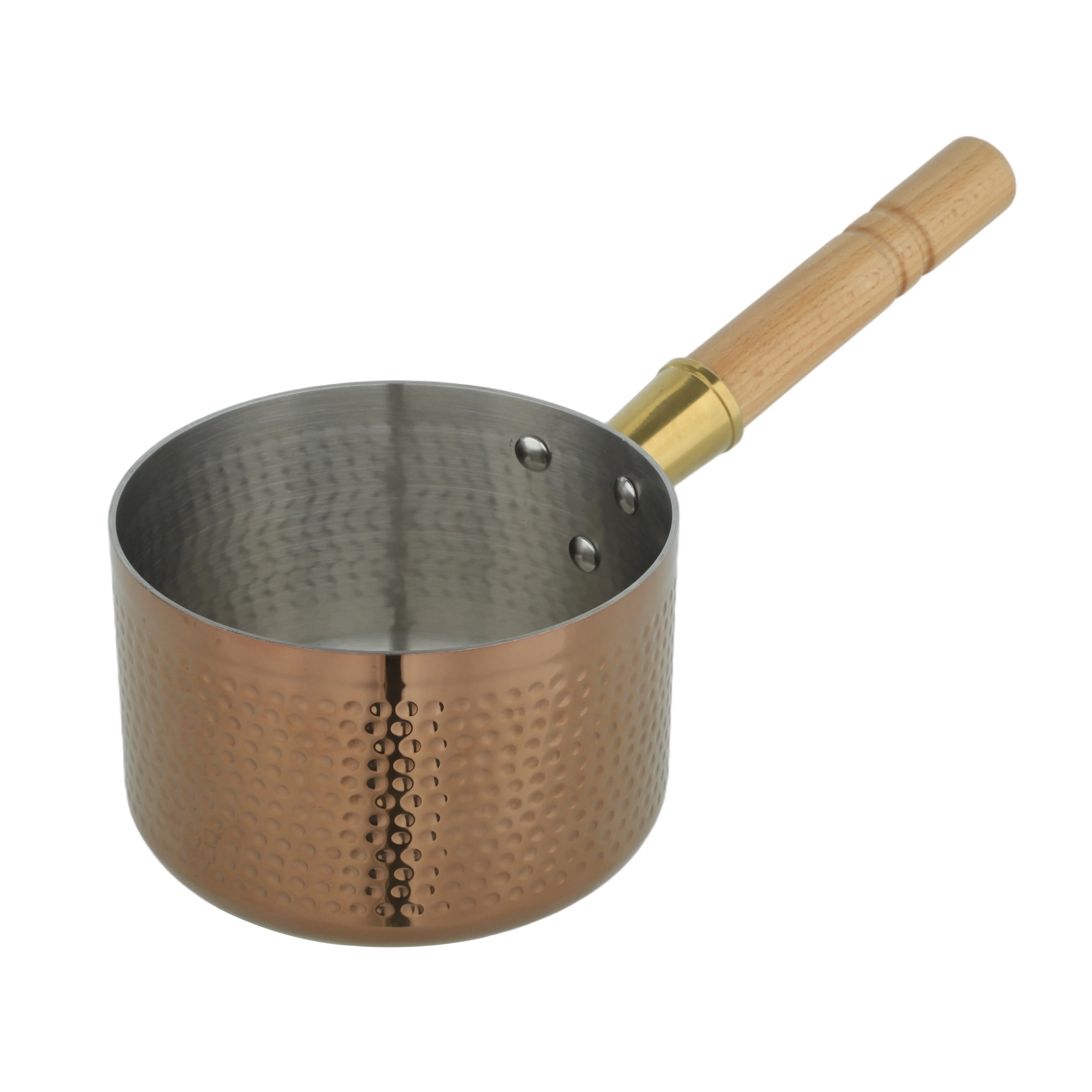 OEM Manufacturer Stainless Steel 10 Cm Induction Stove Wood Handle Milk Pan