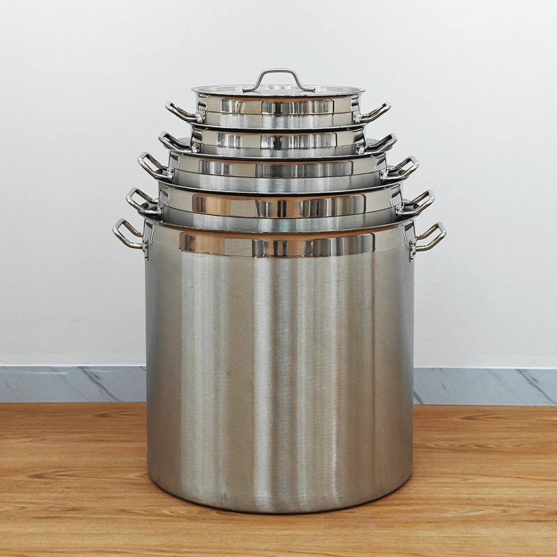 Daosheng Hotsale Cheap Price Commercial Kitchen Heavy Duty 18/10 Stainless Steel Cookware Stock Cooking Pot Soup Stock Pot