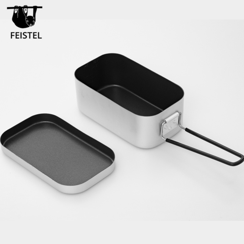 Custom Logo Lightweight Portable Aluminum Folding Lunch Box for Outdoor Cookware Adventures
