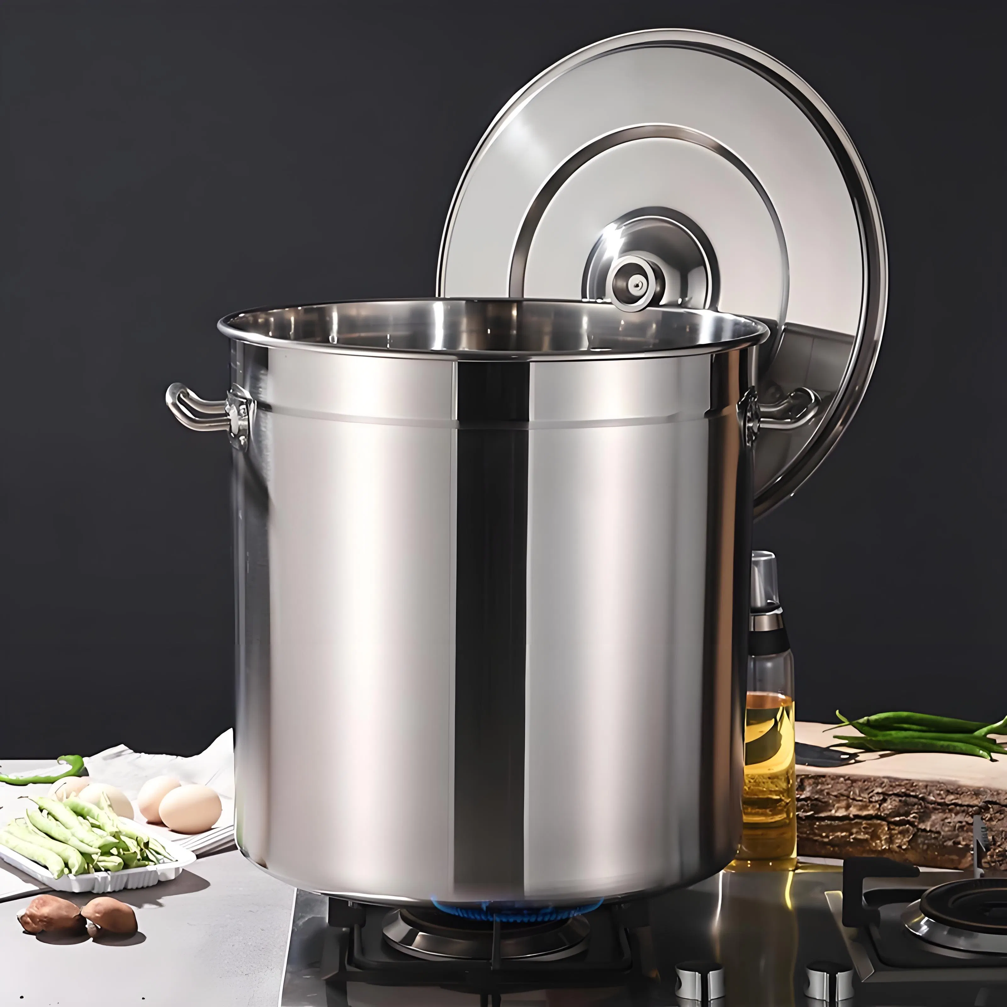 Extra-Large Stainless Steel Stock Pot with Ergonomic Handles