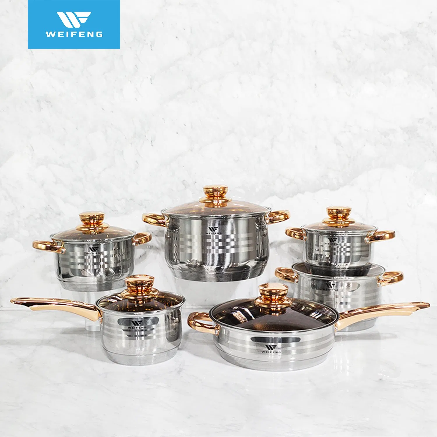12PCS Classic Looks, Professional Performance Stainless Steel Cookware, Kitchenware