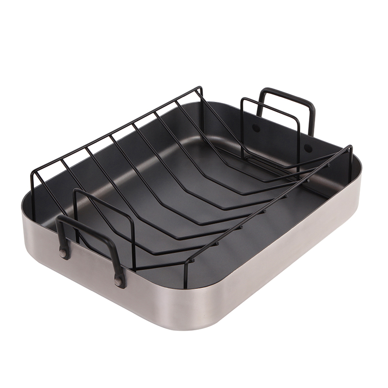 Home Use Nonstick Large Turkey Roaster Pan Turkey Roasting Pan with Nonstick Stainless Steel Rack