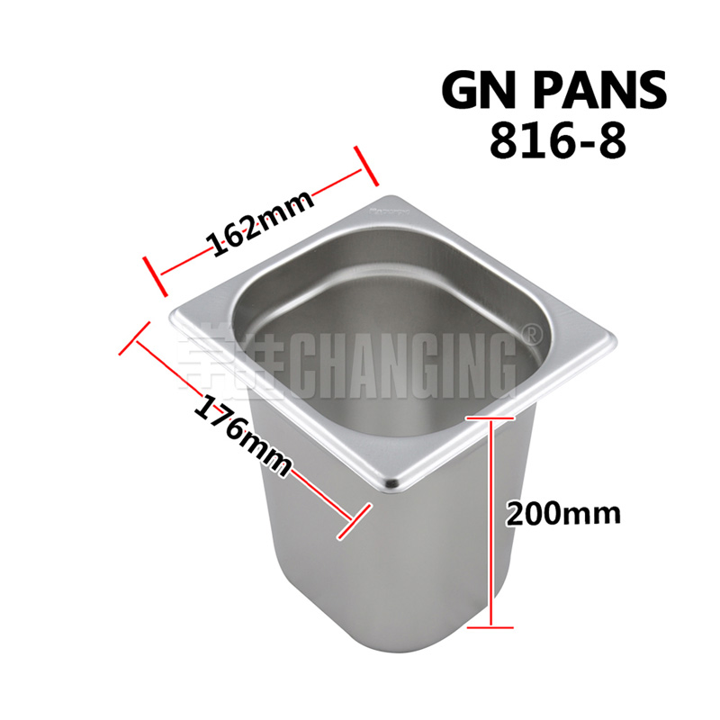 Changing Anti-Jamming Steam Pan 1/6 by 4-Inch Standard Weight Stainless Steel 1/6 Gn Pan