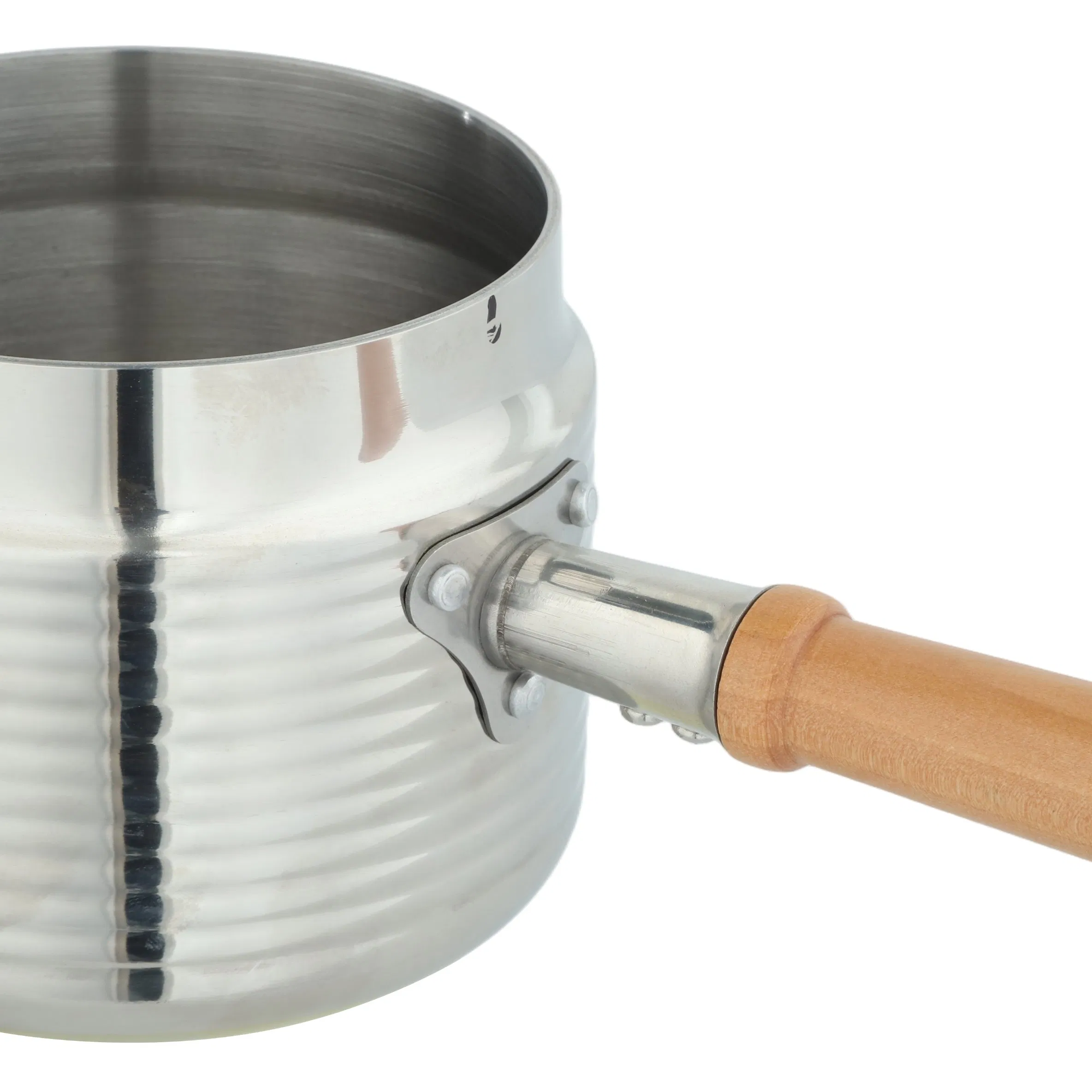 OEM Manufacturer Stainless Steel 10 Cm Induction Stove Wood Handle Milk Pan