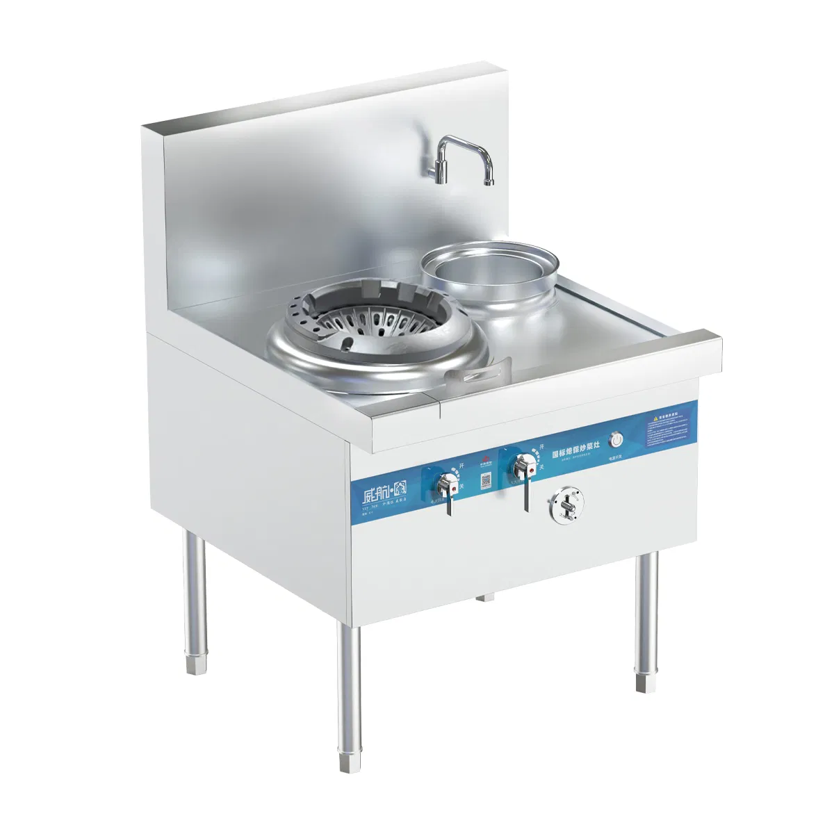 Heavy-Duty Industrial Gas Stove with Silent Chinese Wok Burners